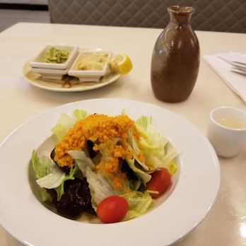 Ushio Sushi - Salad with ginger dressing. Dressing is a bit to sweet - Sushi Bars Near Me - Davie, Florida Ushio Sushi - Salad with ginger dressing. Dressing is a bit to sweet - Sushi Bars Near Me - Davie, Florida