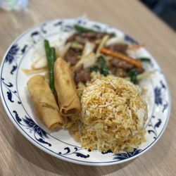Oriental House - Mongolian Beef (Special Luncheon) with fried rice