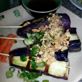 Tamarind Tree Restaurant - Egg plant satay $3.95 --- just okay, too oily - Vietnamese Near Me - Seattle, Washington Tamarind Tree Restaurant - Egg plant satay $3.95 --- just okay, too oily - Vietnamese Near Me - Seattle, Washington