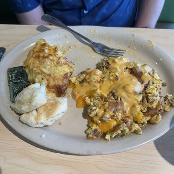The Toasted Yolk Cafe- Waco - Brisket scramble - Breakfast & Brunch Near Me - Waco, Texas