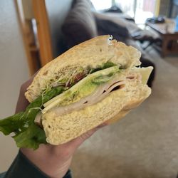 Turkey melt but not melted and on french bread