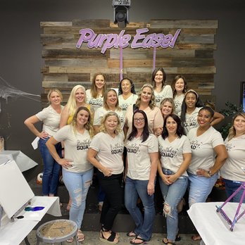 Purple Easel - Group of ladies who attended event. - Paint & Sip Near Me - Ontario, California Purple Easel - Group of ladies who attended event. - Paint & Sip Near Me - Ontario, California