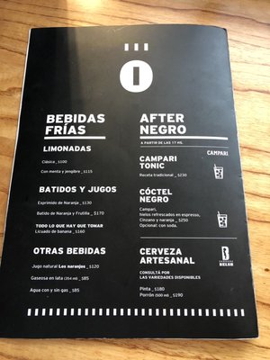 Menu photo 2 Negro Buenos Aires, C