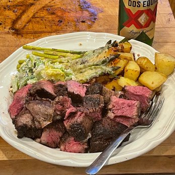 Bluebonnet Meat Company - a plate of steak, potatoes, and asparagus - Meat Shops Near Me - Trenton, Texas Bluebonnet Meat Company - a plate of steak, potatoes, and asparagus - Meat Shops Near Me - Trenton, Texas
