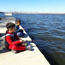 Cane Creek State Park - Kids trying to catch dinner..