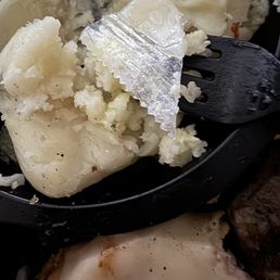 Found a corner of snipped plastic in my mashed potatoes. Found a corner of snipped plastic in my mashed potatoes.