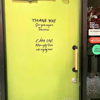 Pho & Beyond - Back of the door leaving the restaurant. - Vietnamese Near Me - Las Vegas, Nevada