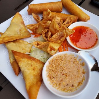 Ewa's Thai Cuisine - Sampler platter - Thai Near Me - Flagstaff, Arizona Ewa's Thai Cuisine - Sampler platter - Thai Near Me - Flagstaff, Arizona