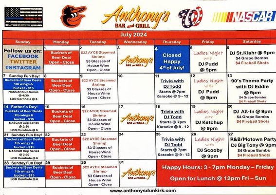 Menu photo 3 Anthony's Bar and Grill Dunkirk, MD