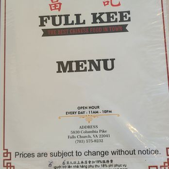 Full Kee - Chinese Near Me - Falls Church, Virginia