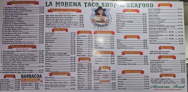 Menu photo 4 La Morena Taco Shop San Diego, CA Menu photo 4 La Morena Taco Shop San Diego, CA
