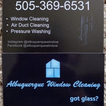 Albuquerque Window Cleaning - Business card. - Air Duct Cleaning Near Me