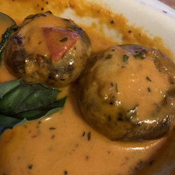 Venecia - Crabmeat stuffed mushrooms in panna sauce. - Italian Near Me - Farmersville, Texas Venecia - Crabmeat stuffed mushrooms in panna sauce. - Italian Near Me - Farmersville, Texas