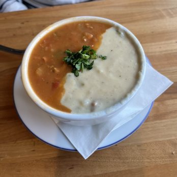 Bluewater Grill - Half and half clam chowder - Seafood Near Me - Santa Barbara, California Bluewater Grill - Half and half clam chowder - Seafood Near Me - Santa Barbara, California