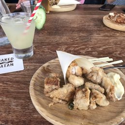 Popcorn chicken and Hayley's Halo drink Popcorn chicken and Hayley's Halo drink