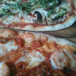 Margerita pizza and diablo prawn pizza #nomnom