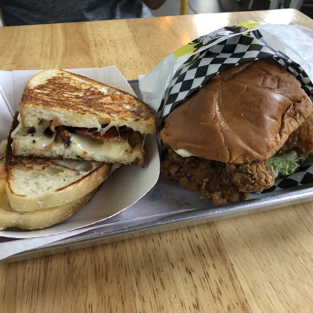 Roxy's Grilled Cheese - Honey bacon grilled cheese and double fried chicken sandwich - Sandwiches Near Me - Cambridge, Massachusetts Roxy's Grilled Cheese - Honey bacon grilled cheese and double fried chicken sandwich - Sandwiches Near Me - Cambridge, Massachusetts