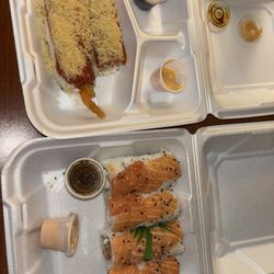 Love Sushi - King salmon roll, Philly special roll and crunch hot night roll