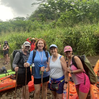 Rainbow Kayak Tours - With my new friends! They were sooo kind and fun! And our fun handsome guide! Best birthday ever! - Rafting/Kayaking Near Me - Kapaa, Hawaii