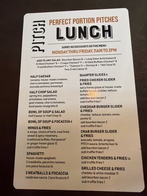 Menu photo 1 Pitch Scottsdale, AZ
