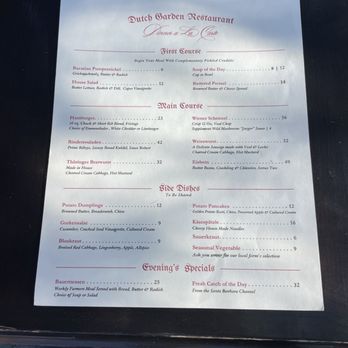 Dutch Garden Restaurant - Menu - German Near Me - Santa Barbara, California