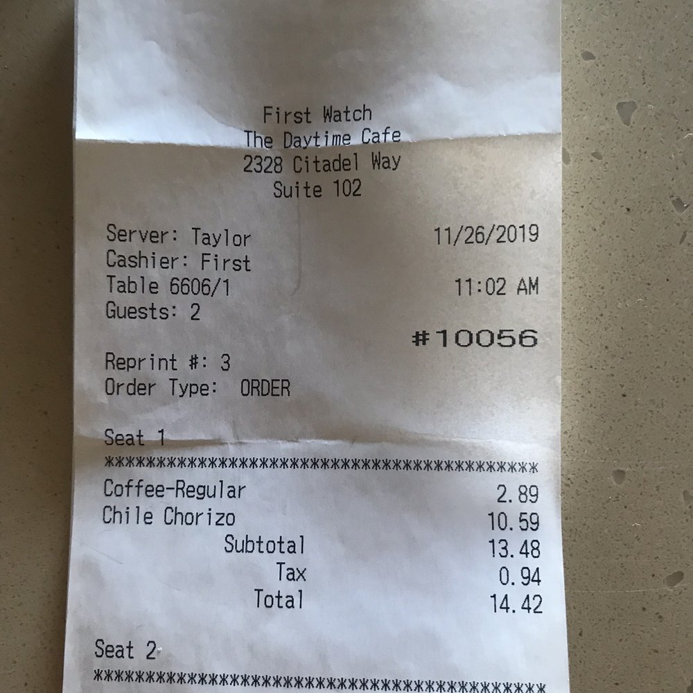 First Watch - What to expect: Price of what we ordered - Breakfast & Brunch Near Me - Melbourne, Florida First Watch - What to expect: Price of what we ordered - Breakfast & Brunch Near Me - Melbourne, Florida