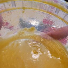 A hair that revealed itself at the bottom of my lentil soup order. :( A hair that revealed itself at the bottom of my lentil soup order. :(