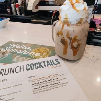 Another Broken Egg Cafe - Spiked Caramel cold Brew Baileys & Kahlua cold brew with milk &caramel rim. Yummy. - Cafes Near Me - Atlanta, Georgia