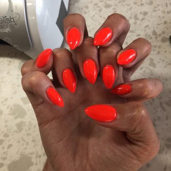 Designer Nails Studio - Electric Neon Orange - Nail Salons Near Me - Studio City, California