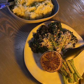 Westwood Coast - Broccolini, garlic mashed potatoes - Steakhouses Near Me - Costa Mesa, California Westwood Coast - Broccolini, garlic mashed potatoes - Steakhouses Near Me - Costa Mesa, California