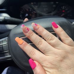 T Spa Nails - Summer sun  nails ballerina style