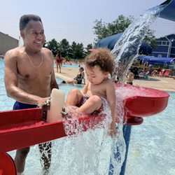 Daddy and son water fun!