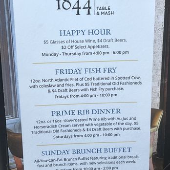 The 1844 Table & Mash - New American Near Me - Kenosha, Wisconsin The 1844 Table & Mash - New American Near Me - Kenosha, Wisconsin
