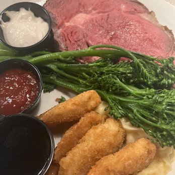 Good Times Cafe - Prime Rib And Fried Shrimp With Mashed Potatoes And Broccolini Was Fantastic! I Had My Prime Rib Rare... - American Near Me - Cabazon, California