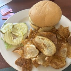 Betty's Place - Mushroom & Swiss and fresh made potato chips