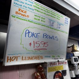 menu (poke bowls for $15.95) menu (poke bowls for $15.95)