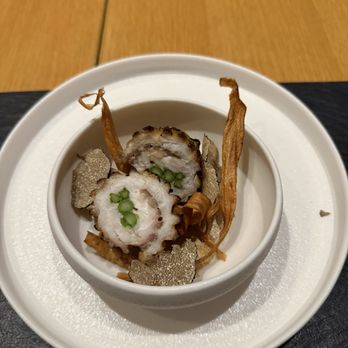 UKA - Dish 6: Kamasu Sake Yaki - Grilled Barracuda with asparagus and a few shavings of truffle - Japanese Near Me - Los Angeles, California
