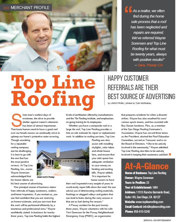 Slide of Top Line Roofing