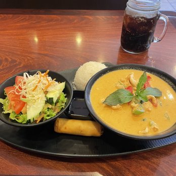 Ocean Thai Cuisine - Salad , egg roll, Panang & rice - Thai Near Me - Oceanside, California Ocean Thai Cuisine - Salad , egg roll, Panang & rice - Thai Near Me - Oceanside, California