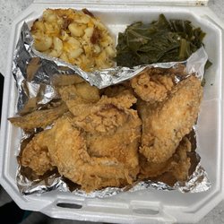 Me And My Girls - Mac & cheese, collards & chicken Whole Wings Lunch Special