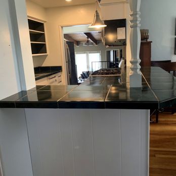 Infinity Design and Build - Before -- Bar-height counter, random Victorian post/column - General Contractors Near Me - San Diego, California