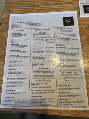 Menu photo 2 The Simple Fare Millburn, NJ