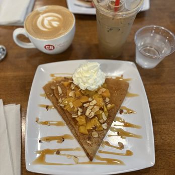 Colados Coffee & Crepes - Peach Crêpe and iced latte - Coffee & Tea Near Me - Phoenix, Arizona Colados Coffee & Crepes - Peach Crêpe and iced latte - Coffee & Tea Near Me - Phoenix, Arizona