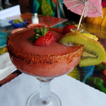 Playa Delfin - Strawberry Margarita made from real strawberries - Seafood Near Me - Puerto Nuevo, BCN Playa Delfin - Strawberry Margarita made from real strawberries - Seafood Near Me - Puerto Nuevo, BCN