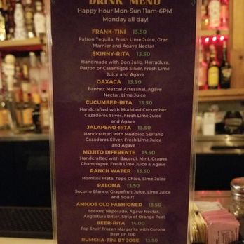 Amigos Aca Y alla - Drink menu - Mexican Near Me - Richardson, Texas