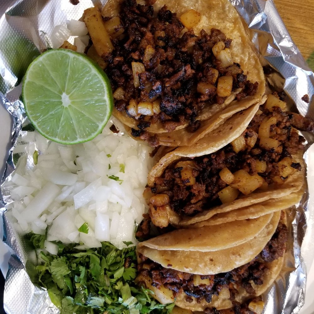 Los Charros - a plate of tacos and rice - Mexican Near Me - Rock Spring, Georgia