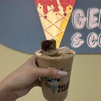 Goodies Gelato & Coffee - Iced Latte w/ Coffee Bear - Ice Cream & Frozen Yogurt Near Me - Bradenton, Florida