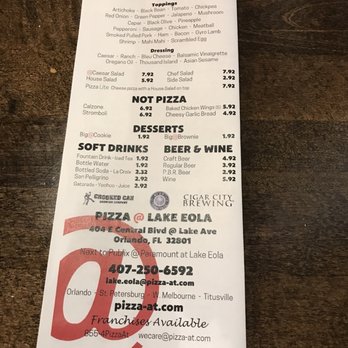 Pizza At Lake Eola - Pizza Near Me - Orlando, Florida