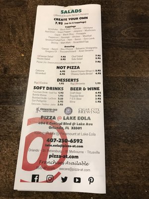 Menu photo 7 Pizza At Lake Eola Orlando, FL