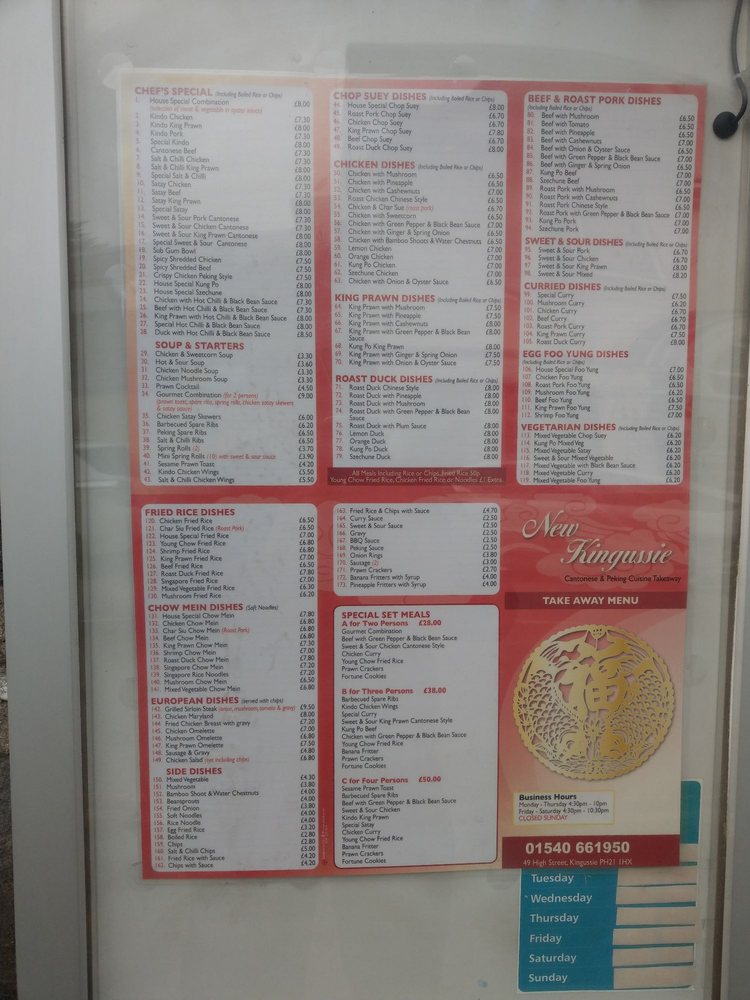 Kingussie Cantonese and Peking Cuisines Takeaway